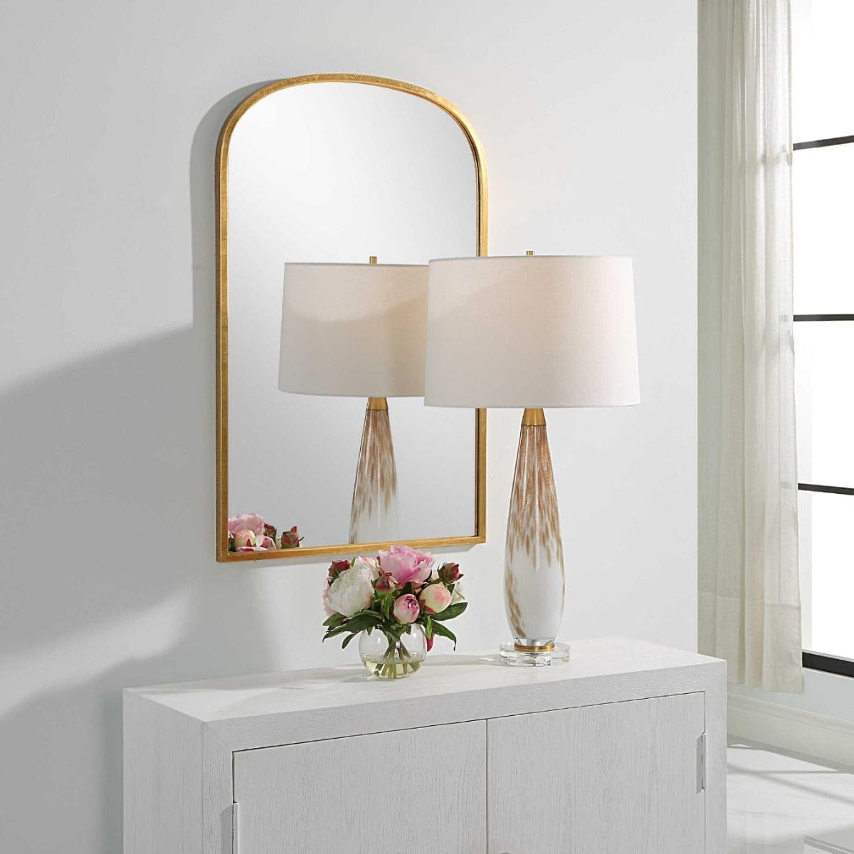 Keiichi Mirrors Aydyn Arched Mirror in Gold House of Isabella UK