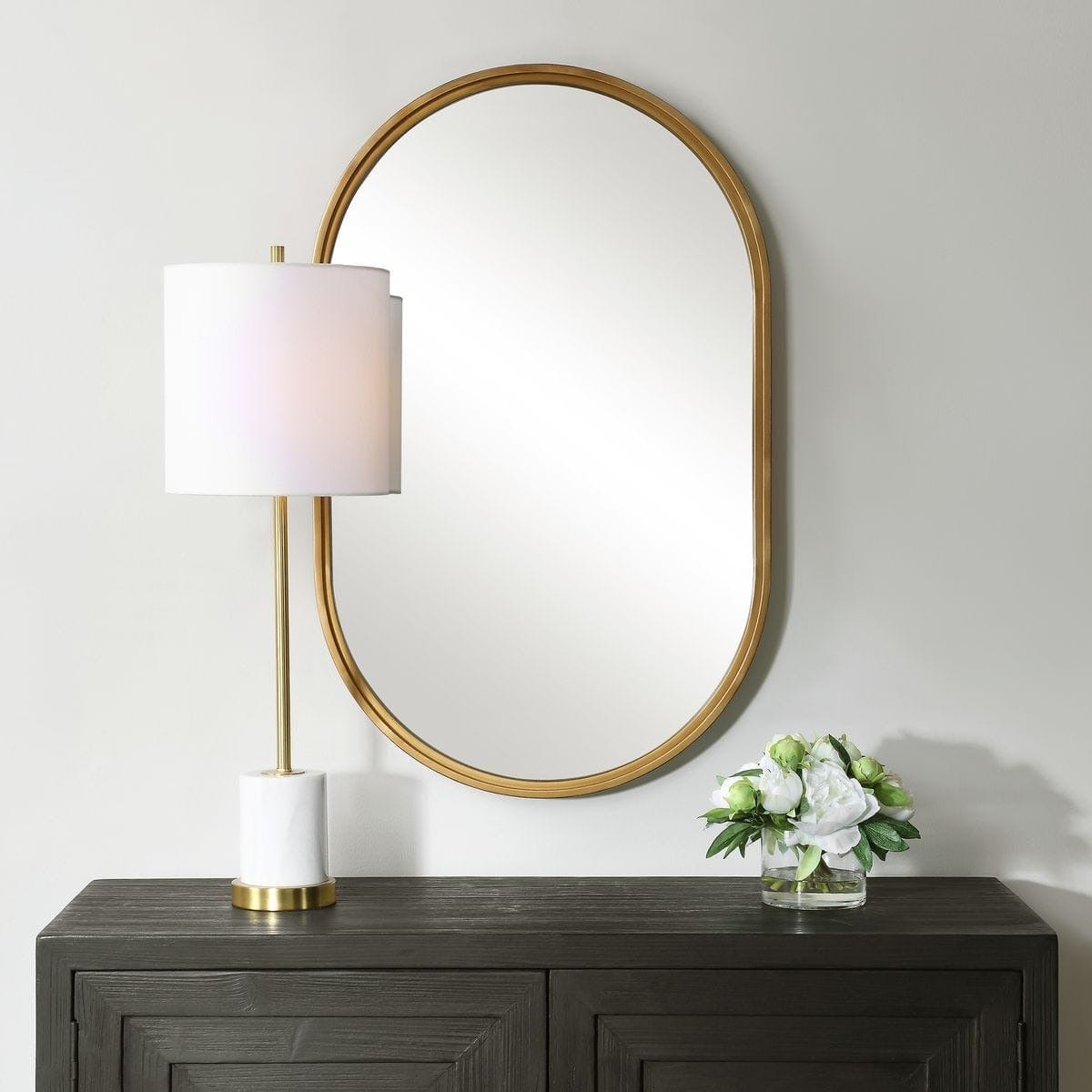 Keiichi Mirrors Brushed Gold Pill Mirror House of Isabella UK