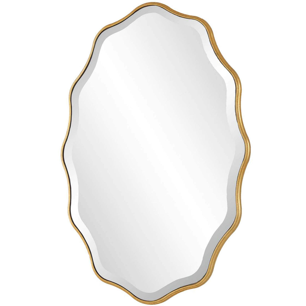 Keiichi Mirrors Capri Scalloped Oval Mirror in Gold House of Isabella UK