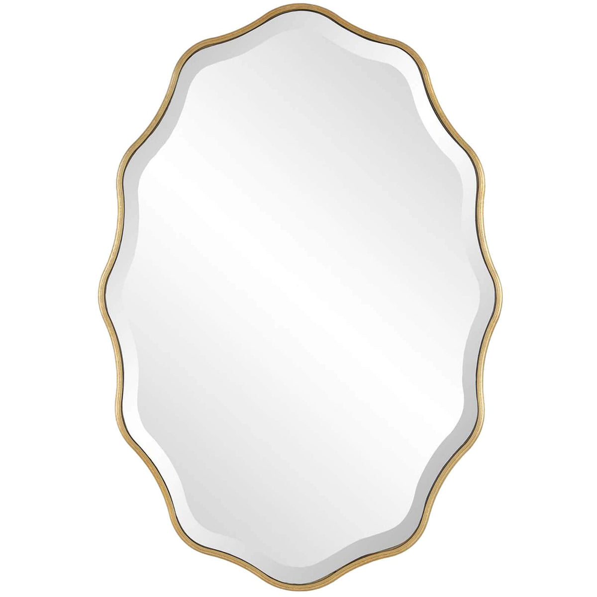 Keiichi Mirrors Capri Scalloped Oval Mirror in Gold House of Isabella UK