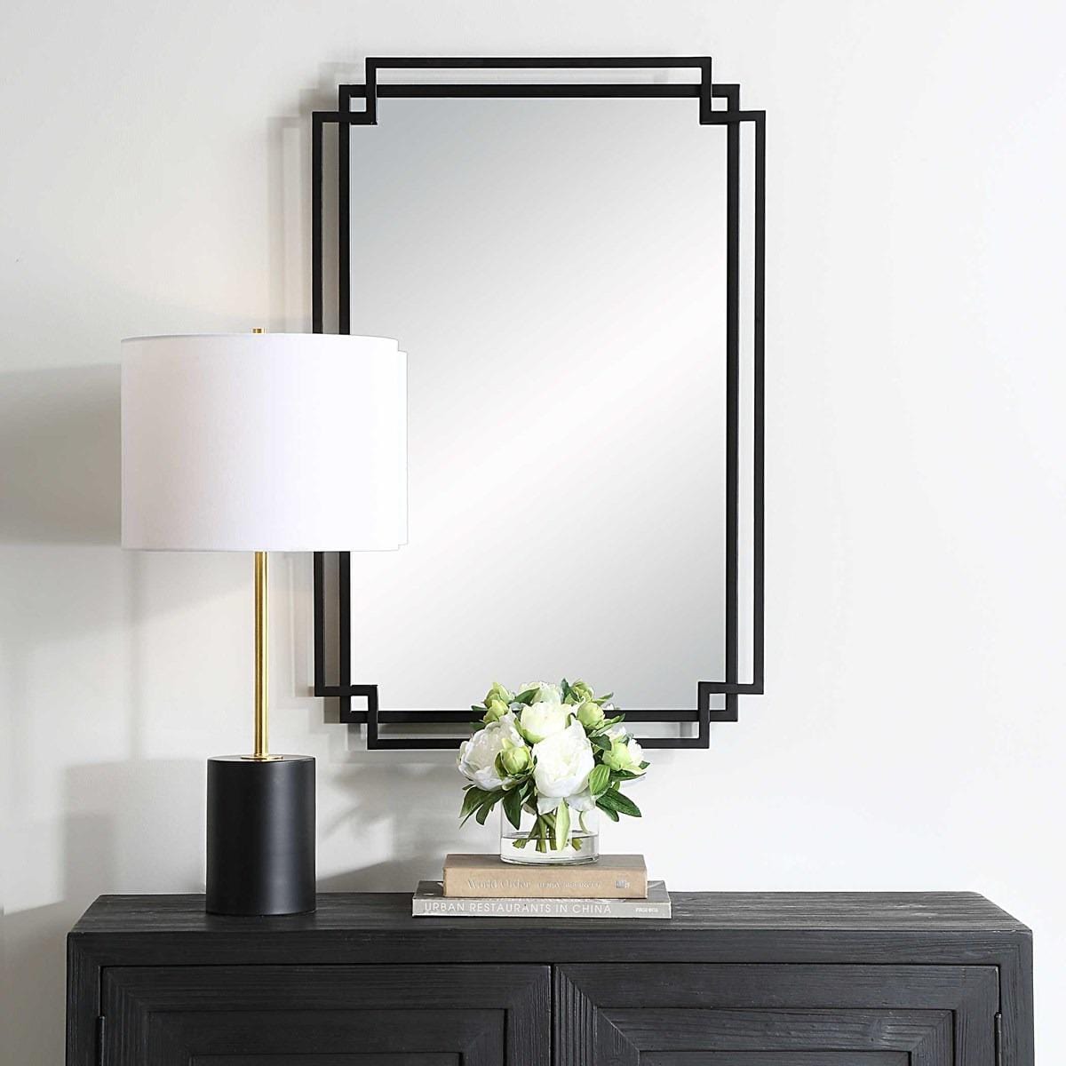 Keiichi Mirrors Deco Mirror Black Finish House of Isabella UK