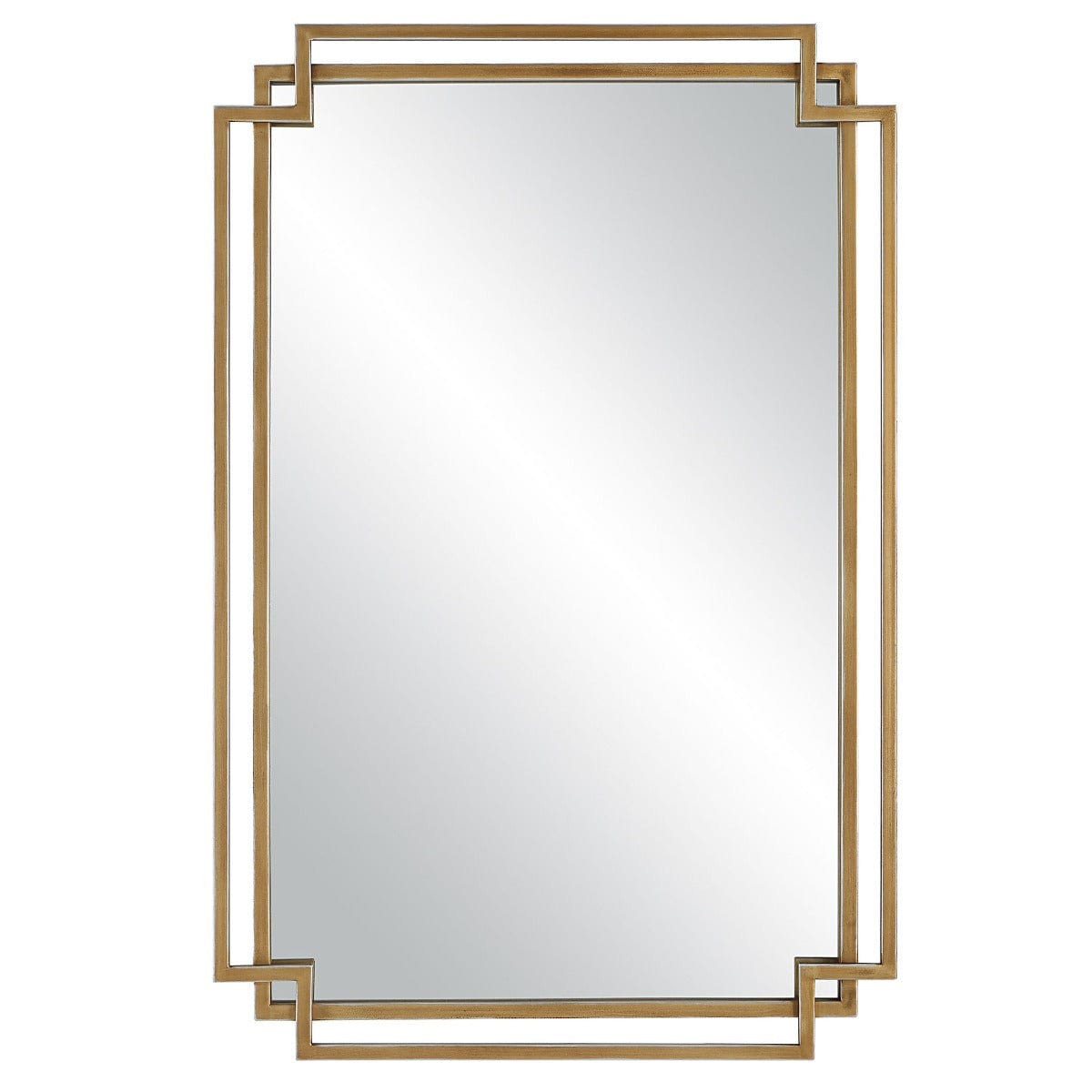 Keiichi Mirrors Deco Mirror Brushed Gold House of Isabella UK
