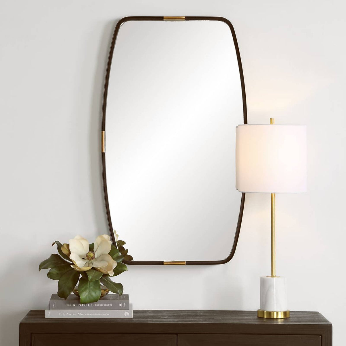 Keiichi Mirrors Draken Mirror in Dark Bronze and Gold House of Isabella UK