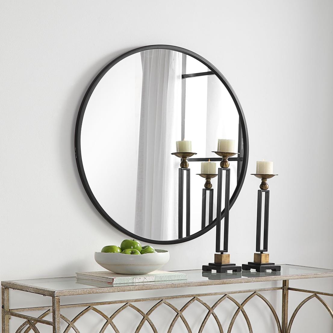 Keiichi Mirrors Eve Medium Round Mirror Black House of Isabella UK