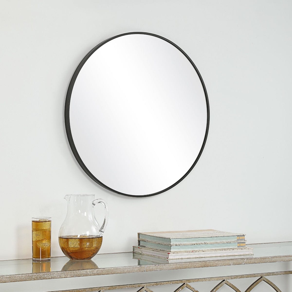 Keiichi Mirrors Eve Small Round Mirror Black House of Isabella UK