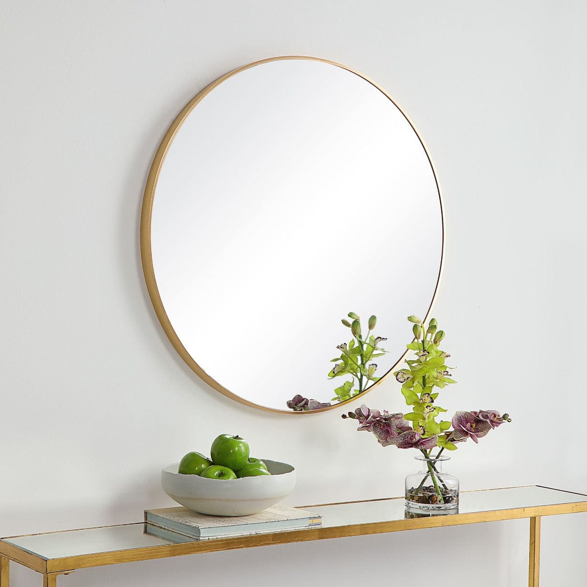 Keiichi Mirrors Eve Small Round Mirror Gold House of Isabella UK