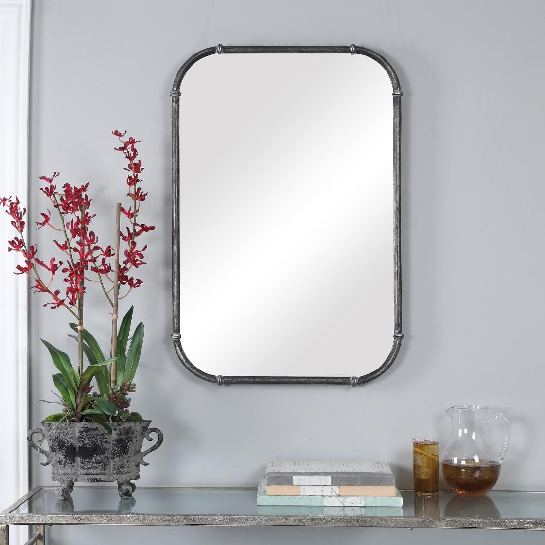 Keiichi Mirrors James Mirror Rustic Grey House of Isabella UK