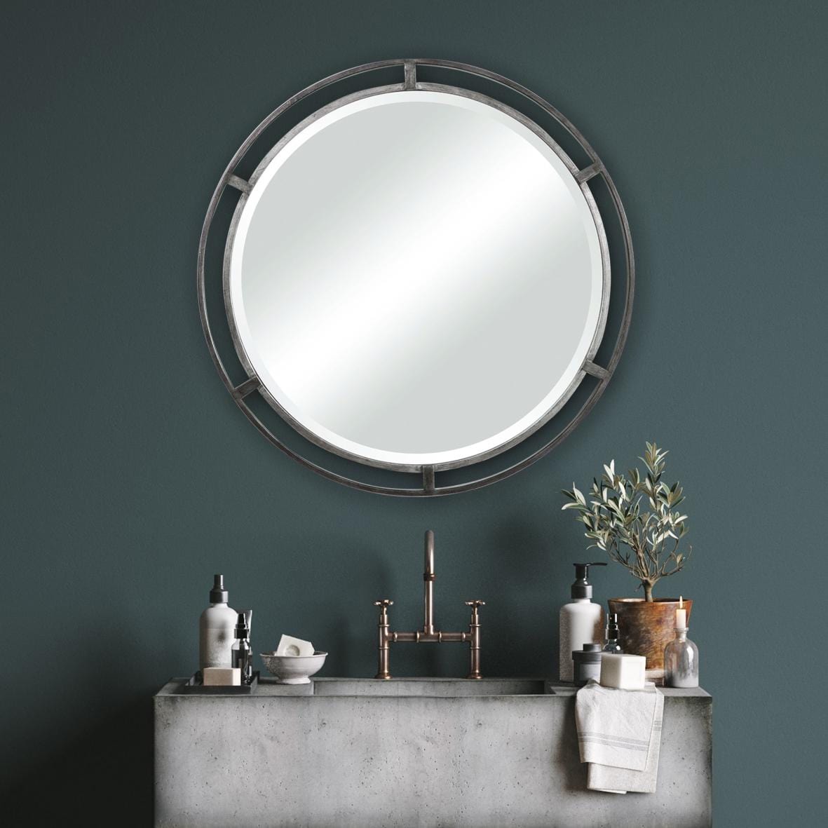 Keiichi Mirrors Jasper Mirror Dark Silver House of Isabella UK