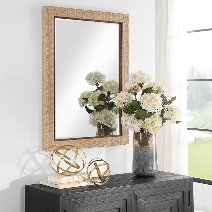 Keiichi Mirrors Natural Woven Rectangular Mirror House of Isabella UK