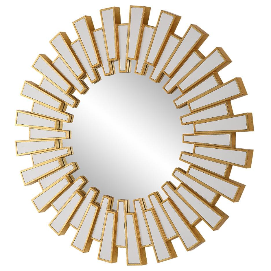 Keiichi Mirrors Rays Round Mirror Gold House of Isabella UK