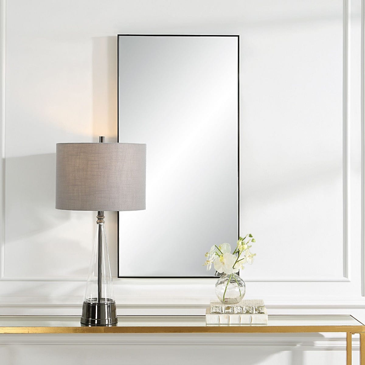 Keiichi Mirrors Slim Frame Midi Mirror Black House of Isabella UK