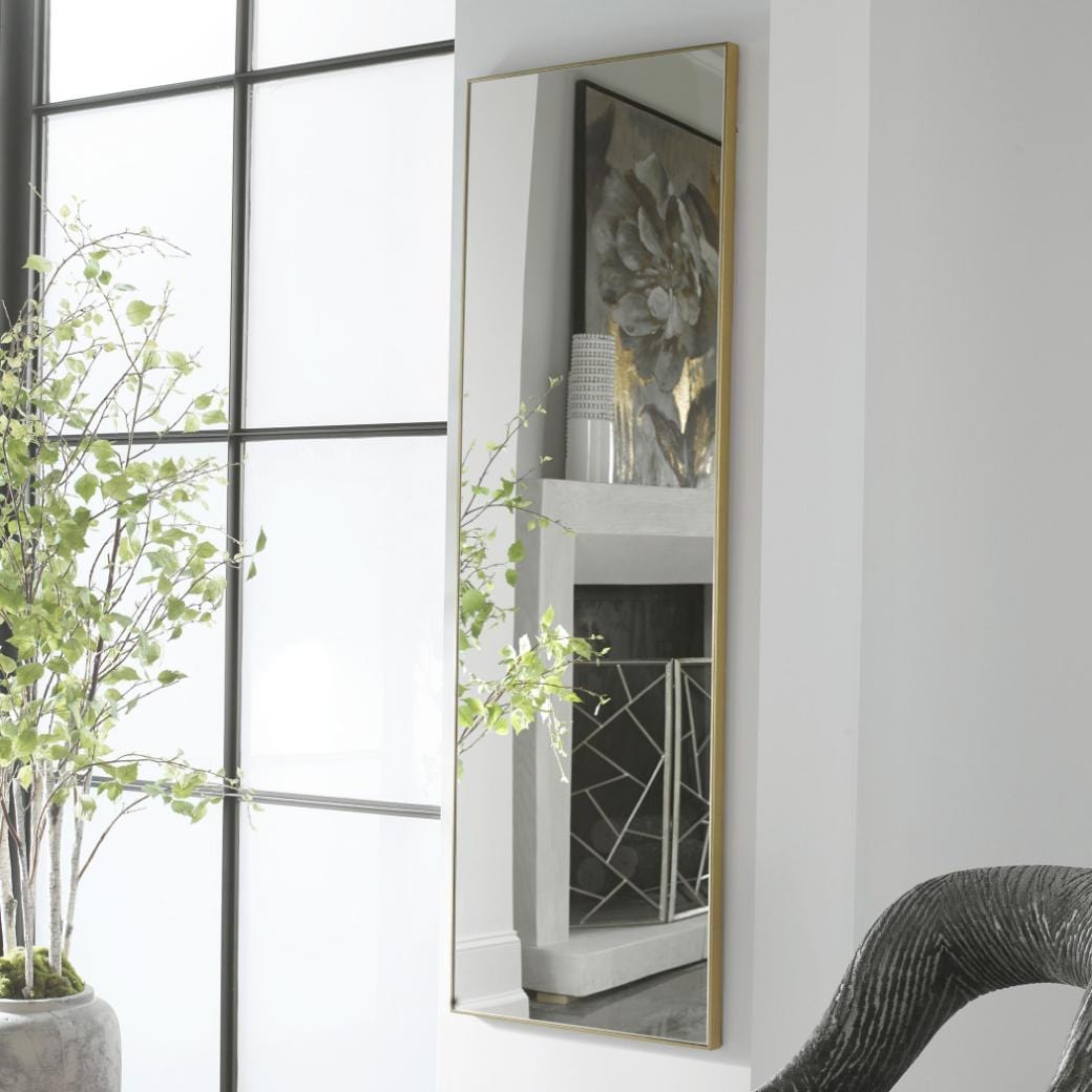Keiichi Mirrors Slim Frame Tall Mirror Gold House of Isabella UK