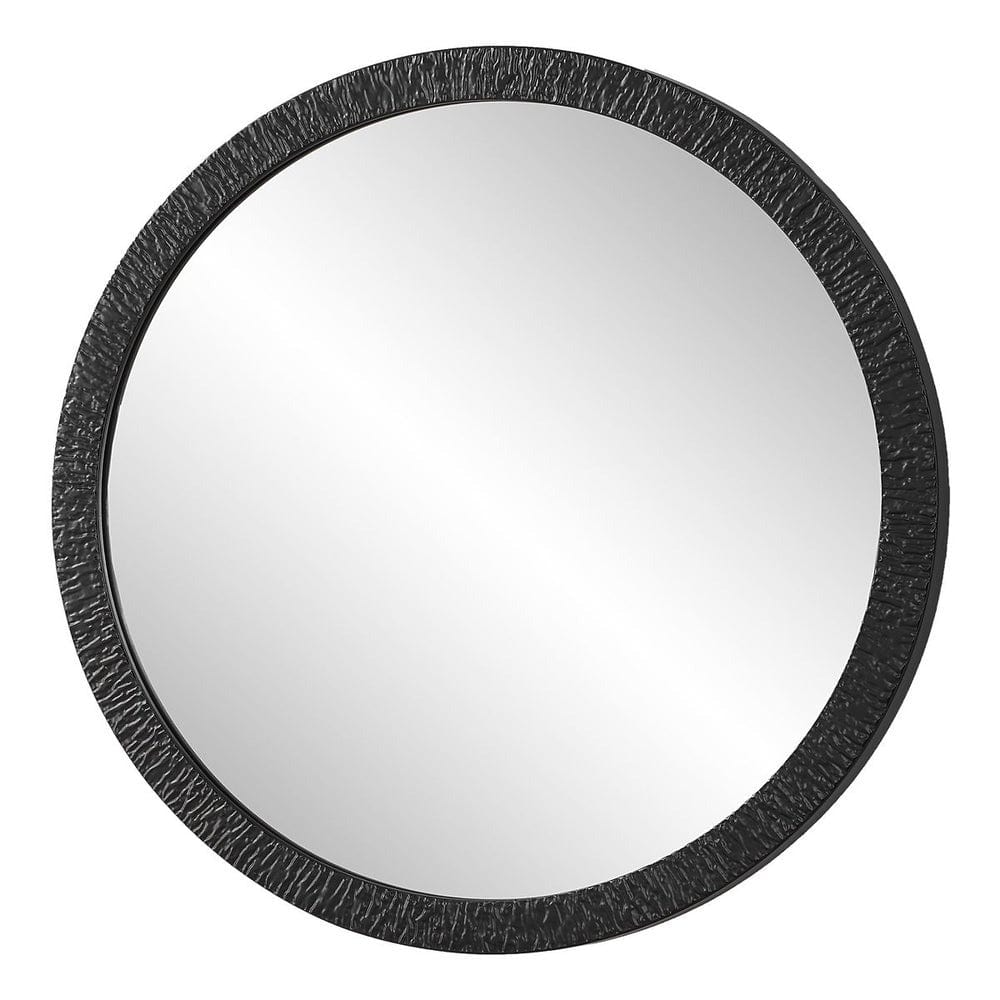Keiichi Mirrors William Satin Black Round Mirror House of Isabella UK