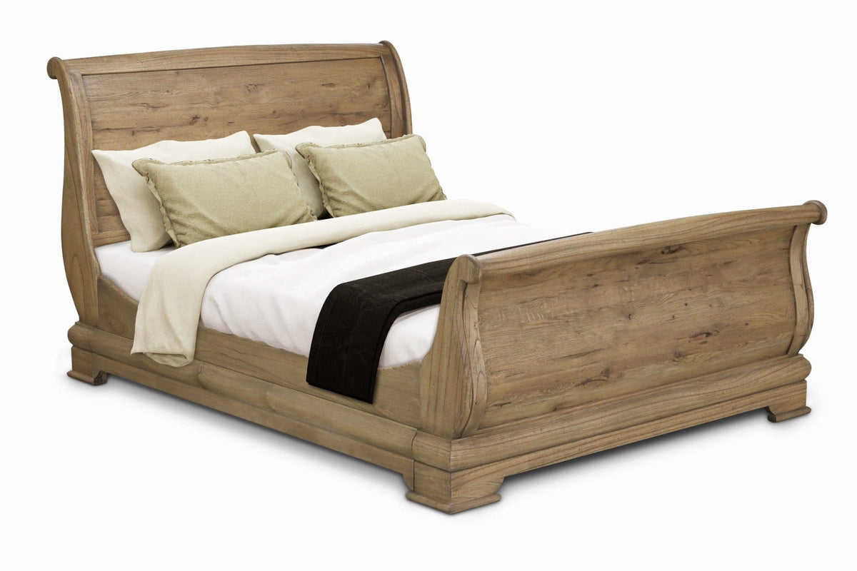 Keiichi Sleeping Fulbrook Oak Super King Size Sleigh Bed House of Isabella UK