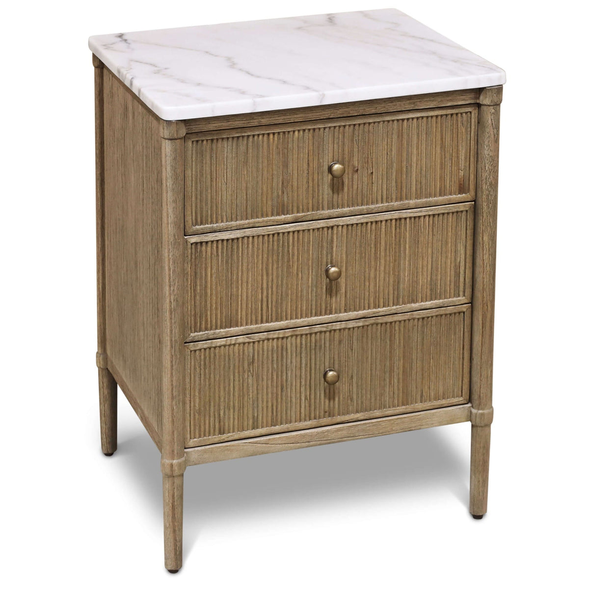Keiichi Sleeping Highgrove Bedside Table with Marble Top House of Isabella UK