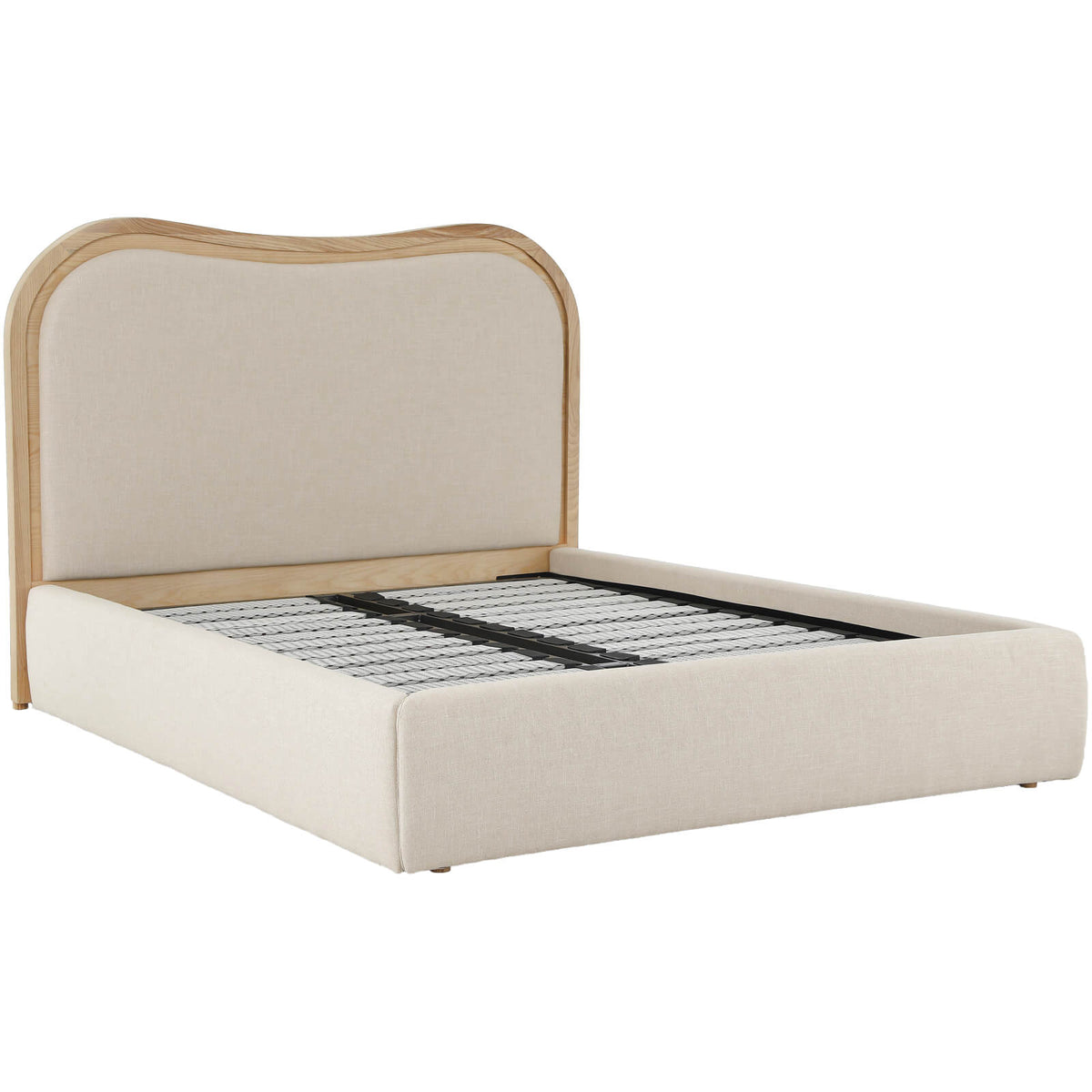 Keiichi Sleeping Sandford Curved Upholstered Bed - King Size House of Isabella UK