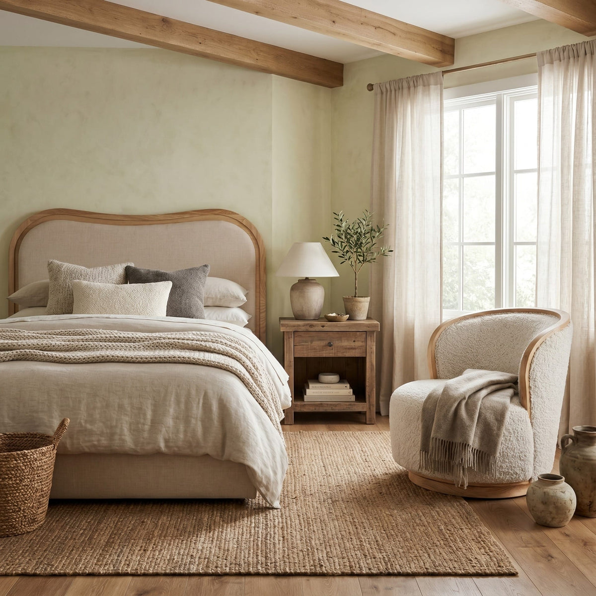 Keiichi Sleeping Sandford Curved Upholstered Bed – Super King Bed Frame House of Isabella UK