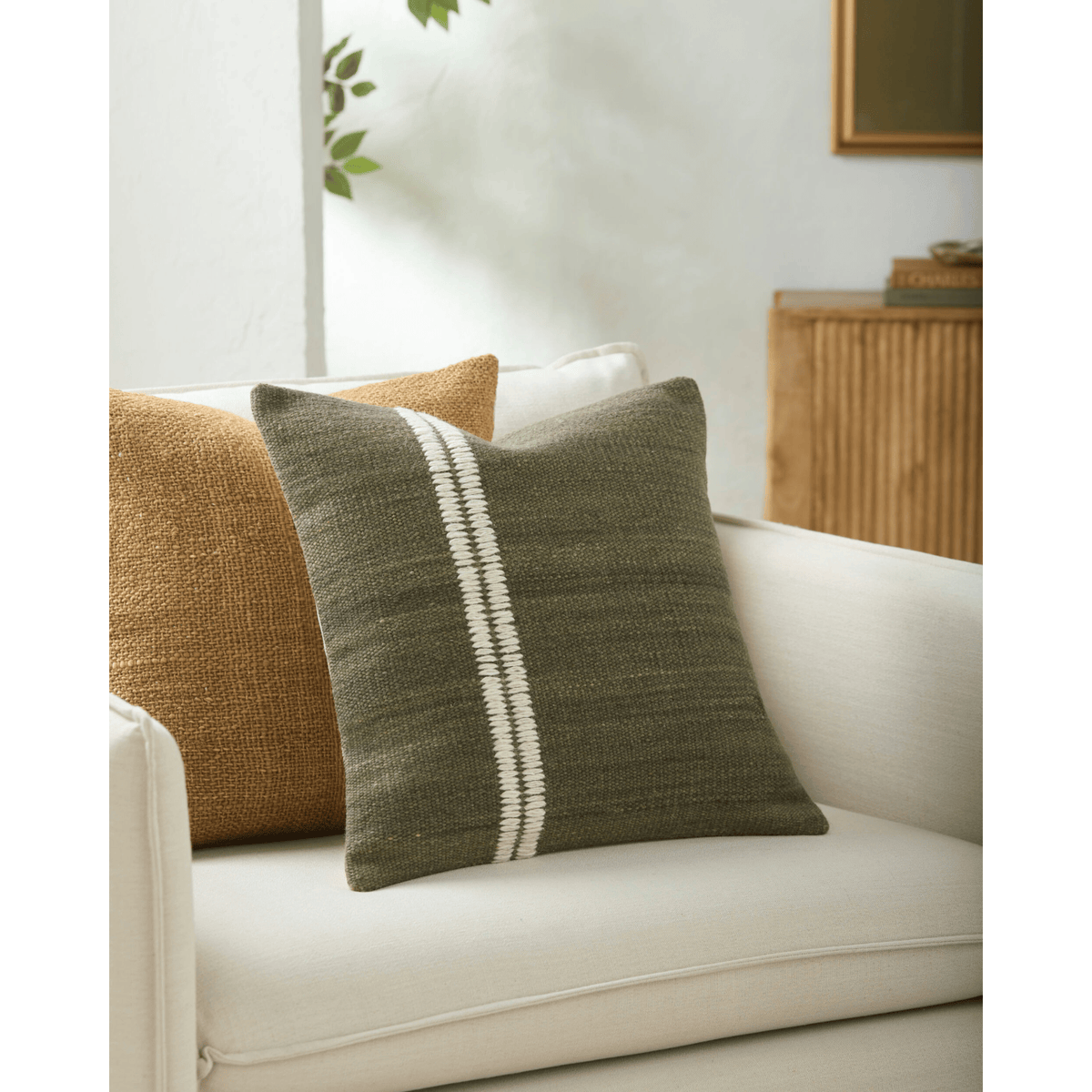 Keiichi Decor Jundah Woven Cushion in Moss - 51 x 51 cm House of Isabella UK