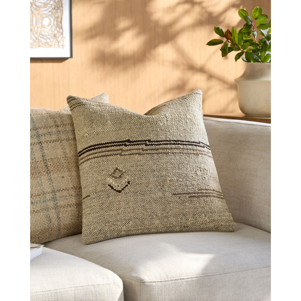Solea Hand Woven Cushion in Light - 51 x 51 cm