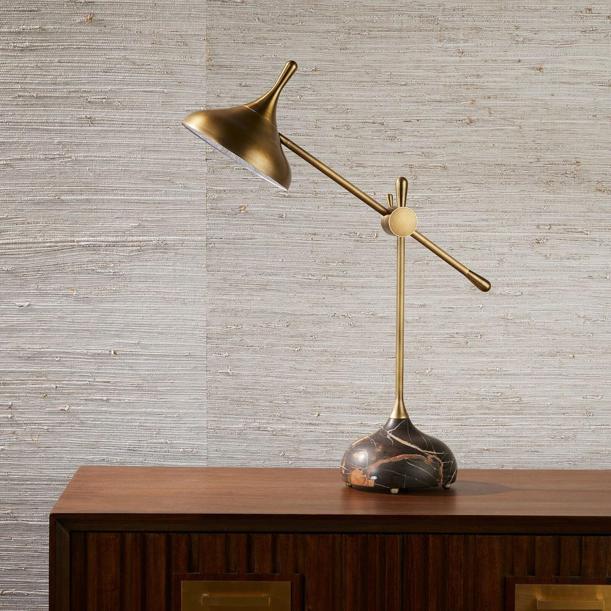 Kiss Adjustable Arm Desk Lamp in Michelangelo Marble