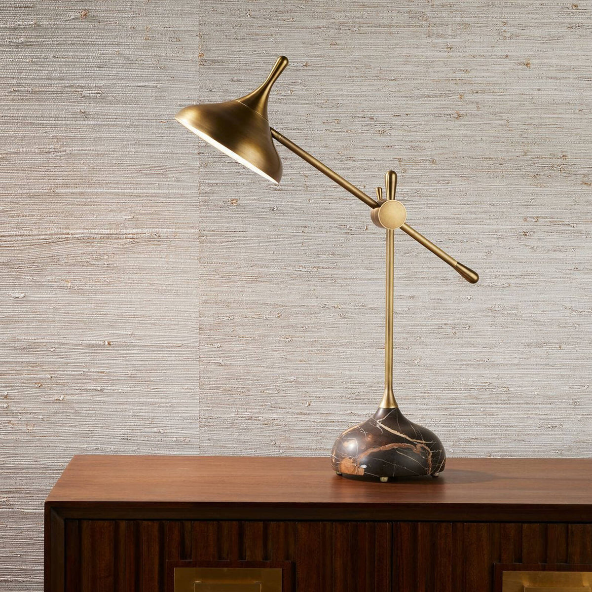 Kiss Adjustable Arm Desk Lamp in Michelangelo Marble