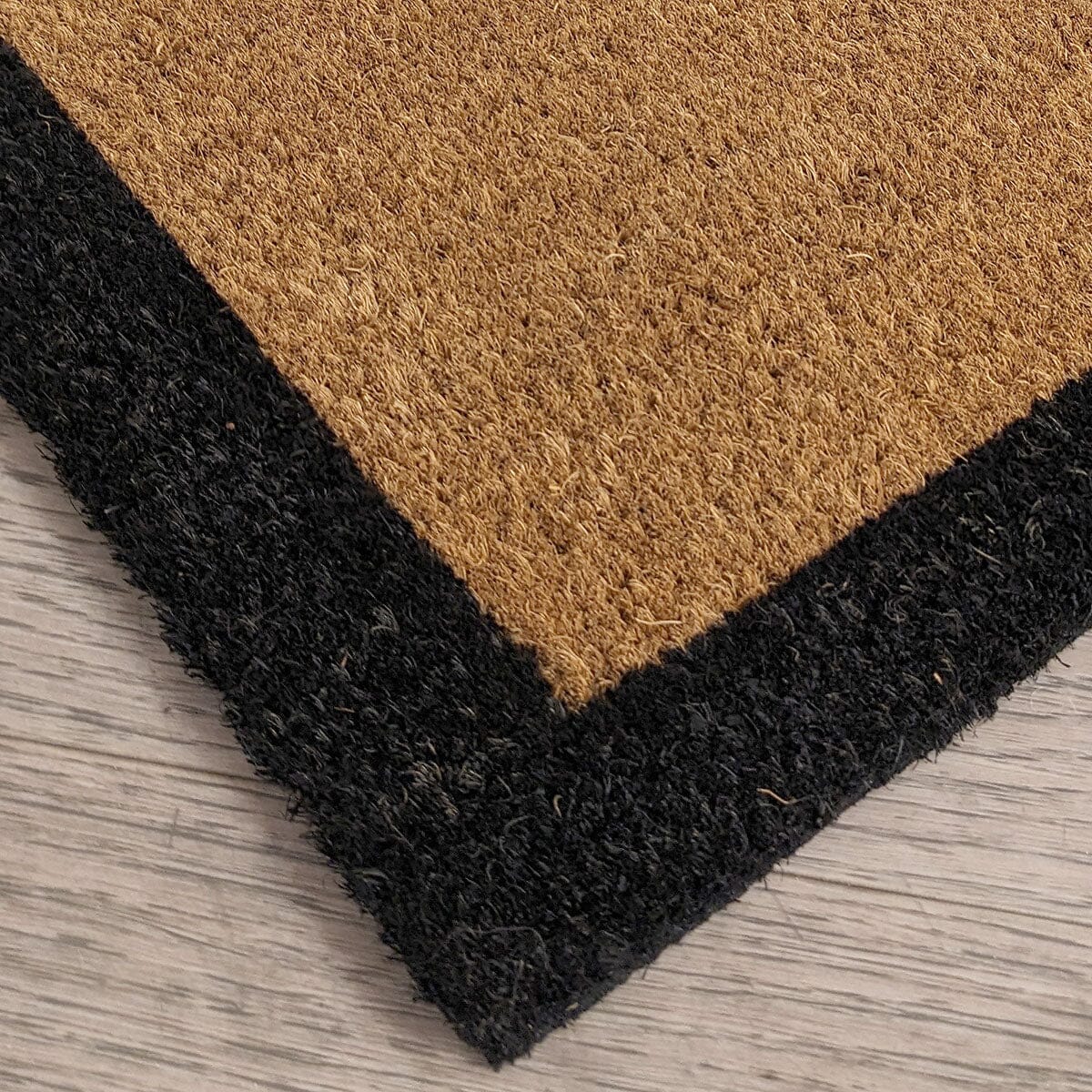 Kyla Large Black Border Natural Double Width Doormat