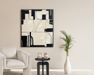 Liang & Eimil Accessories Architect's Dream Oil Painting - Black and Cream House of Isabella UK