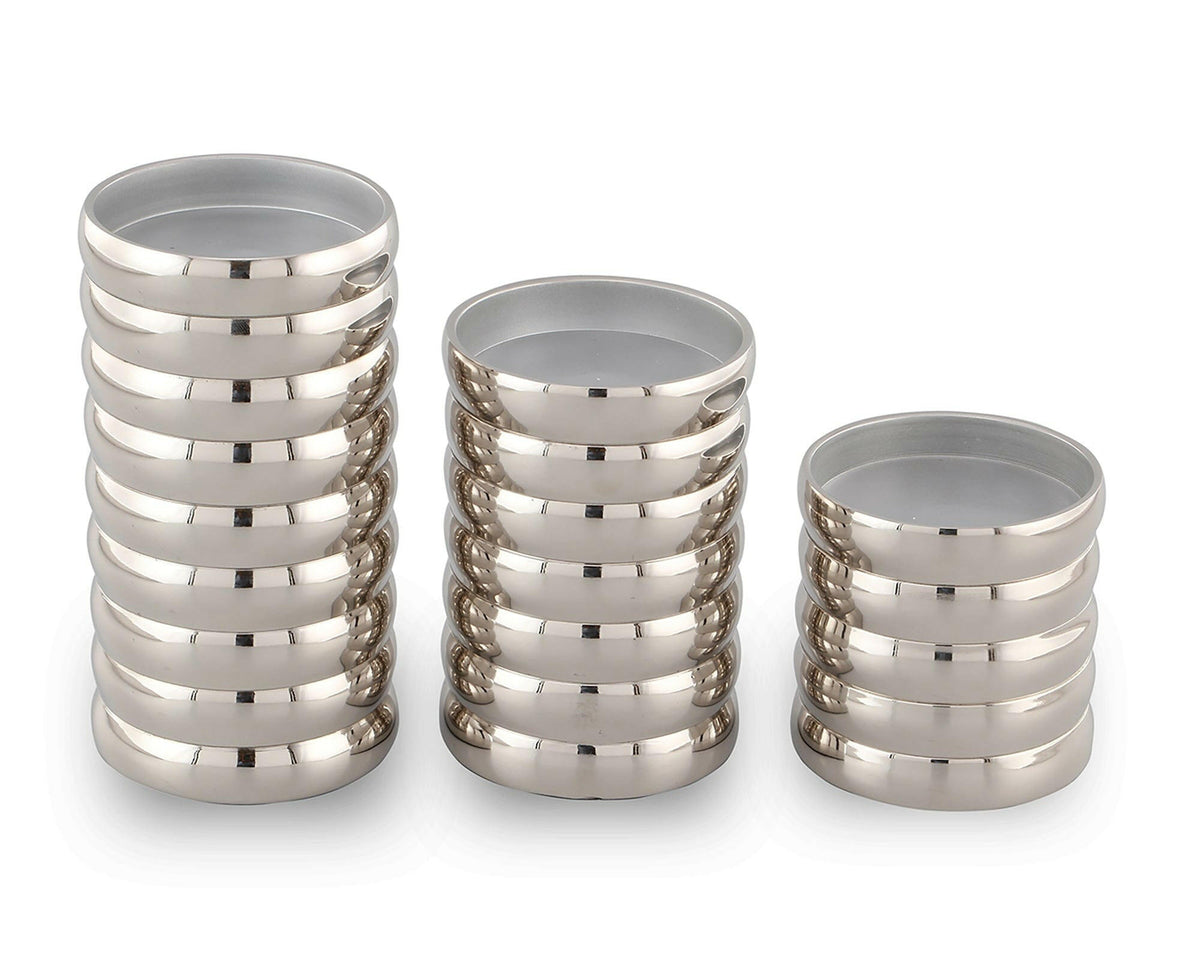 Pillar Holder Ribbed Nickel Plated Large.