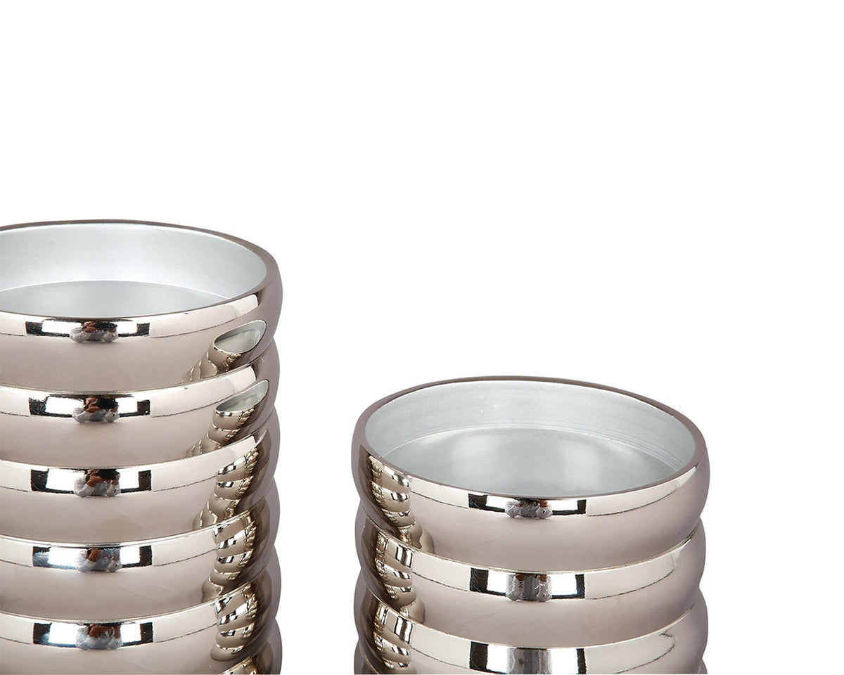 Pillar Holder Ribbed Nickel Plated Large.