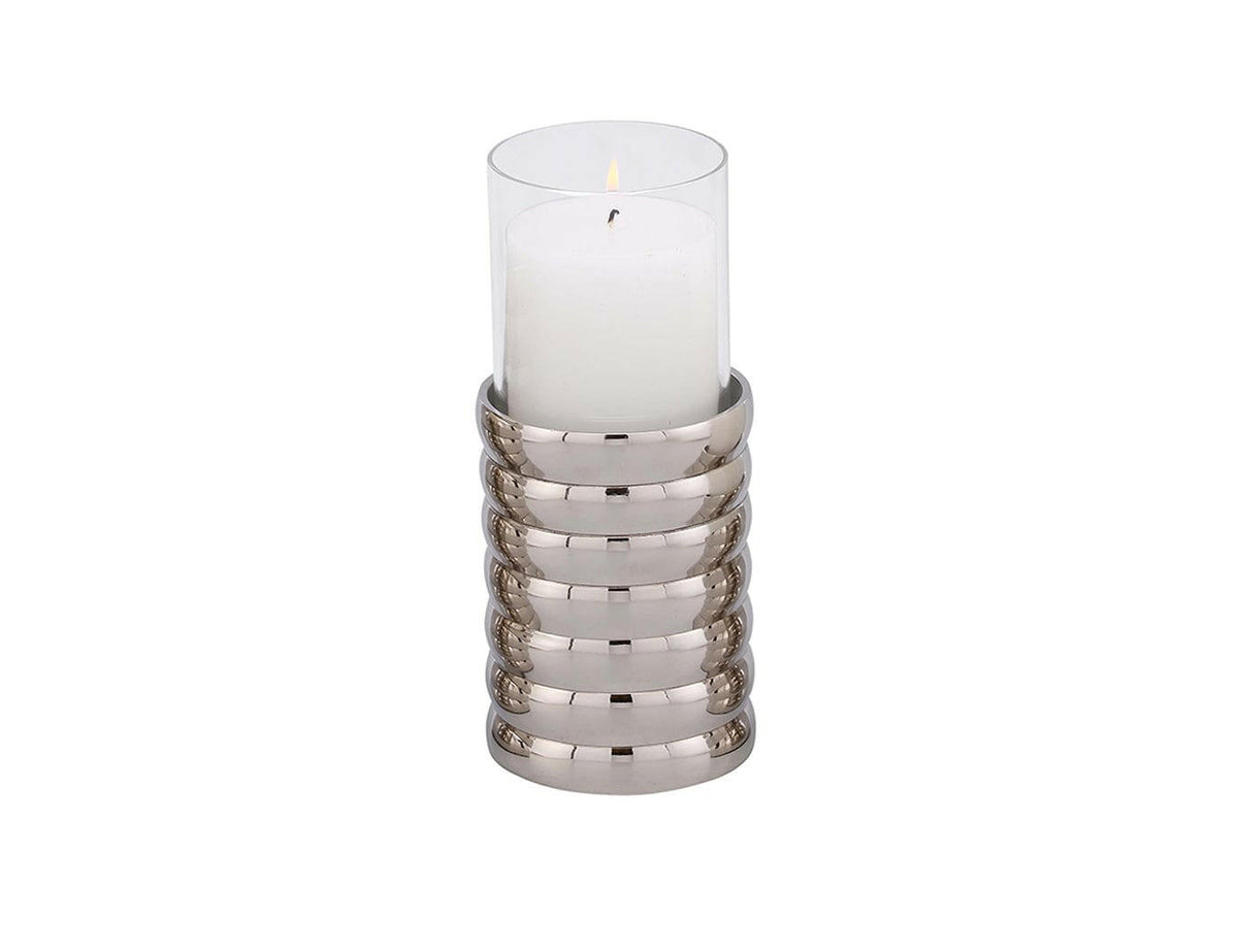 Pillar Holder Ribbed Nickel Plated Medium.