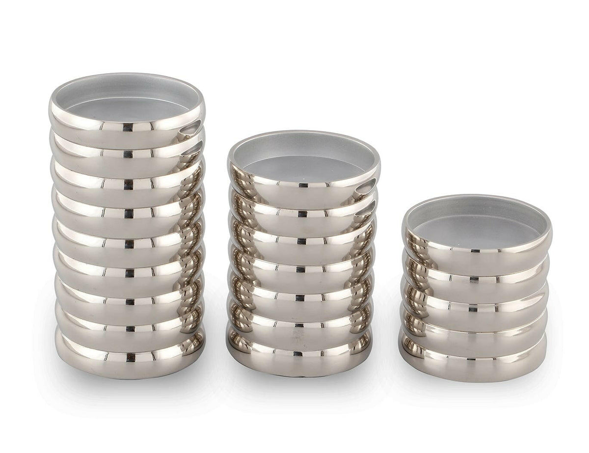 Pillar Holder Ribbed Nickel Plated Small.