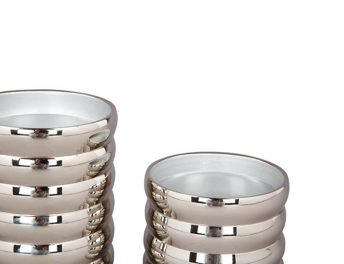 Pillar Holder Ribbed Nickel Plated Small.