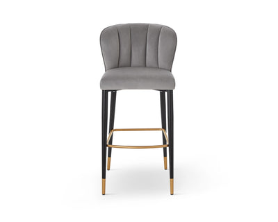 Liang & Eimil Dining Maya Bar Stool (Crib5) - Megan Grey & Brushed Brass House of Isabella UK