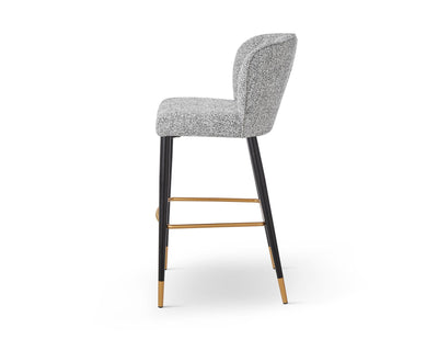 Liang & Eimil Dining Maya Bar Stool (Crib5) - Talbot Freckle & Brushed Brass House of Isabella UK