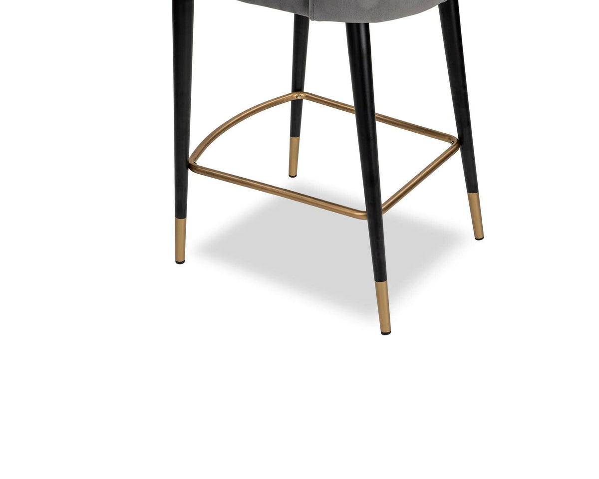 Maya Counter Stool - Kaster Anchor Grey Velvet | OUTLET.