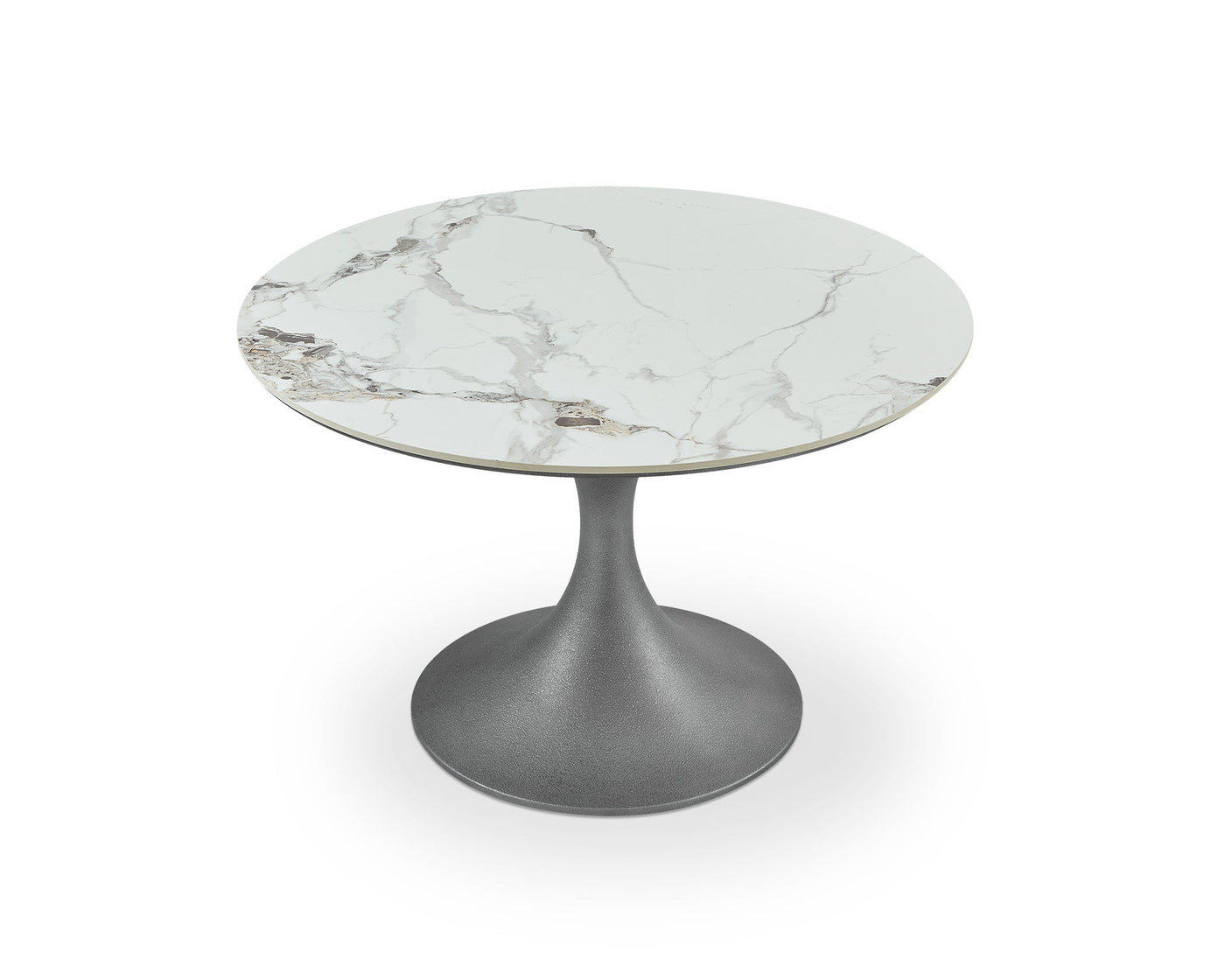 Liang & Eimil Dining Stella Dining Table - Plata White Marble Effect & Patina Antique Silver House of Isabella UK