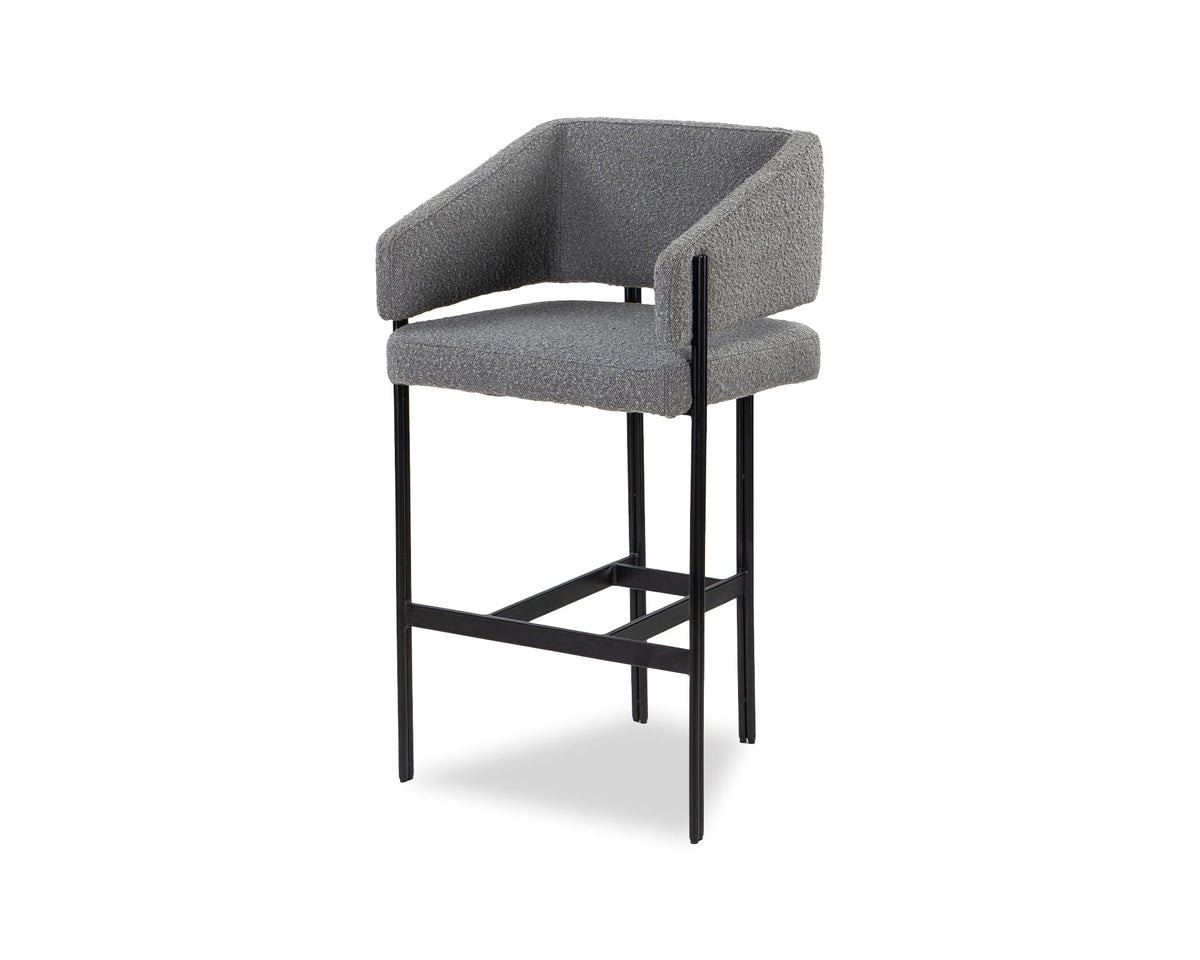 Tatler Bar Stool - Boucle Grey (S) | OUTLET.