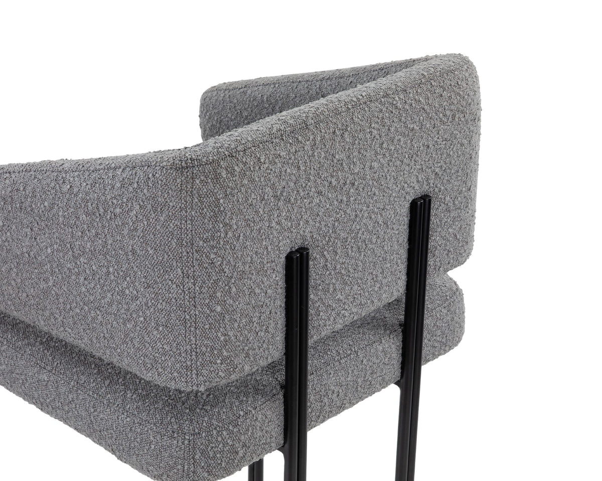 Tatler Bar Stool - Boucle Grey (S) | OUTLET.