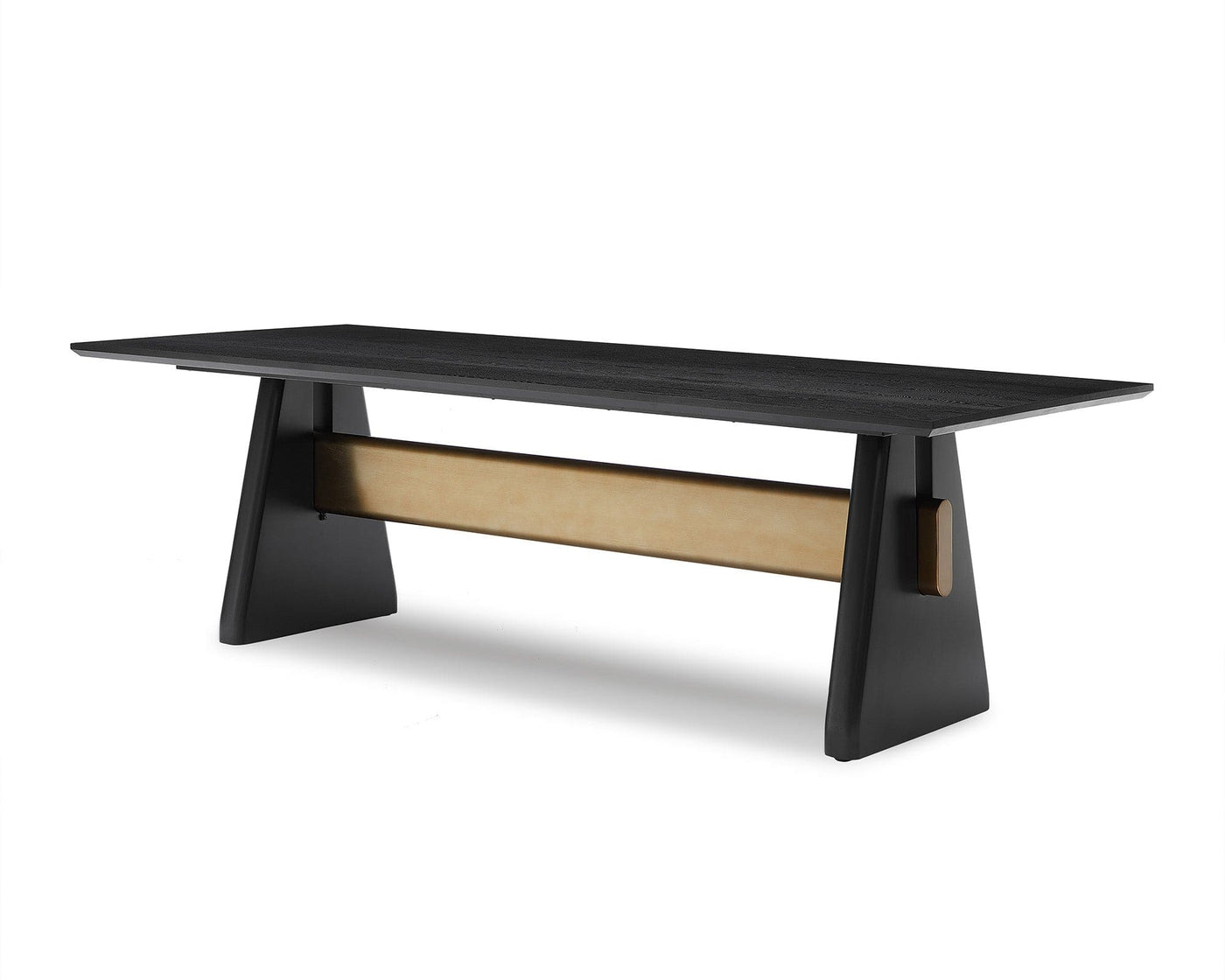 Liang & Eimil Dining Walden Dining Table - Black Ash Veneer/Brushed Brass House of Isabella UK