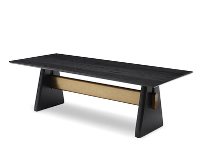 Liang & Eimil Dining Walden Dining Table - Black Ash Veneer/Brushed Brass House of Isabella UK