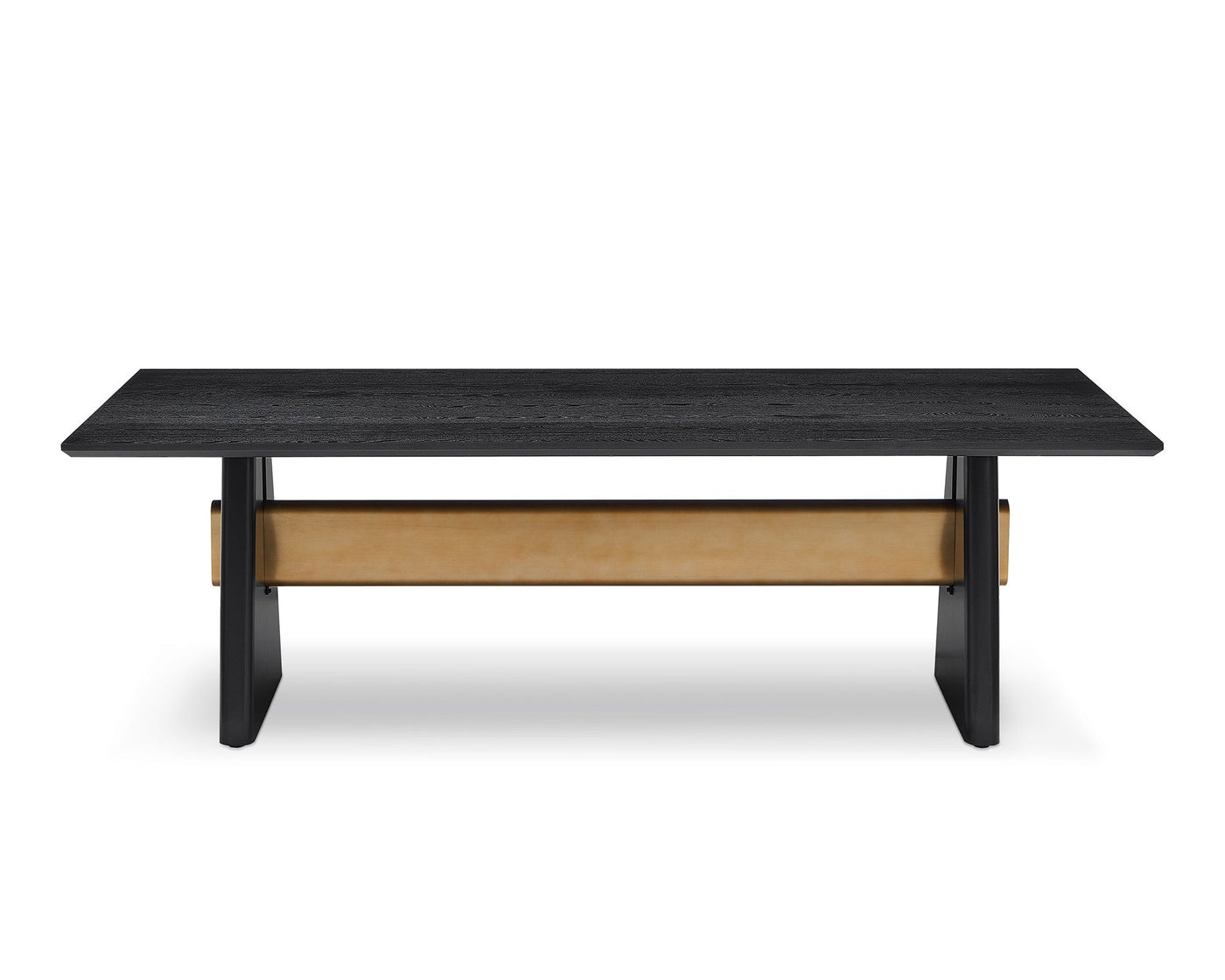 Liang & Eimil Dining Walden Dining Table - Black Ash Veneer/Brushed Brass House of Isabella UK