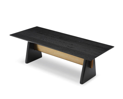 Liang & Eimil Dining Walden Dining Table - Black Ash Veneer/Brushed Brass House of Isabella UK