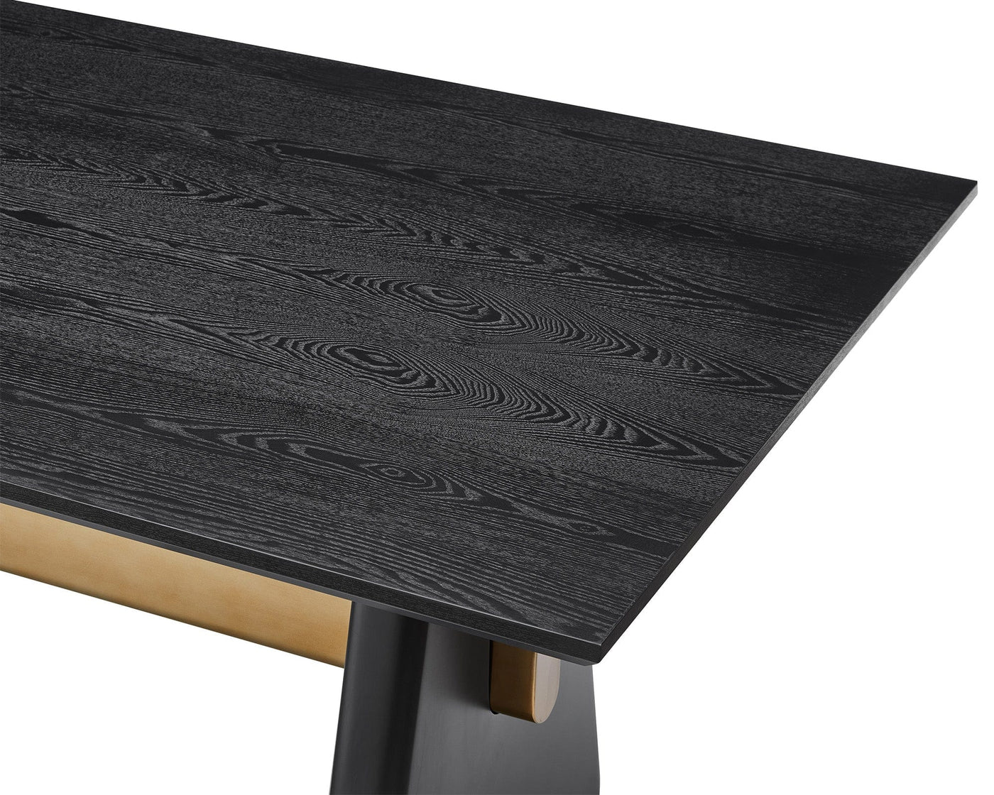 Liang & Eimil Dining Walden Dining Table - Black Ash Veneer/Brushed Brass House of Isabella UK