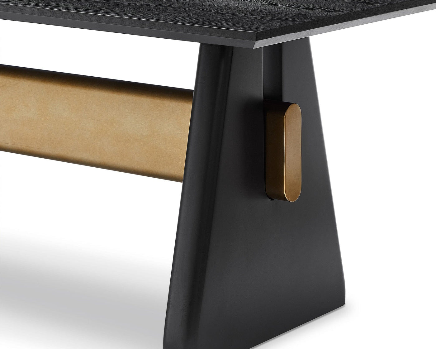 Liang & Eimil Dining Walden Dining Table - Black Ash Veneer/Brushed Brass House of Isabella UK