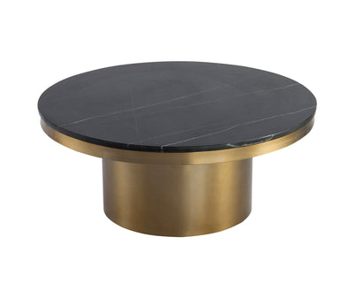 Liang & Eimil Living Camden Round Coffee Table - Marquina Black Marble House of Isabella UK