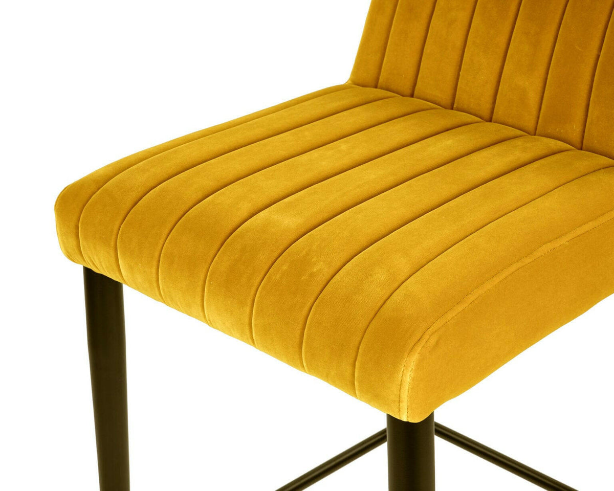 Coltrane Counter Stool - Gainsborough Ochre Velvet | OUTLET.
