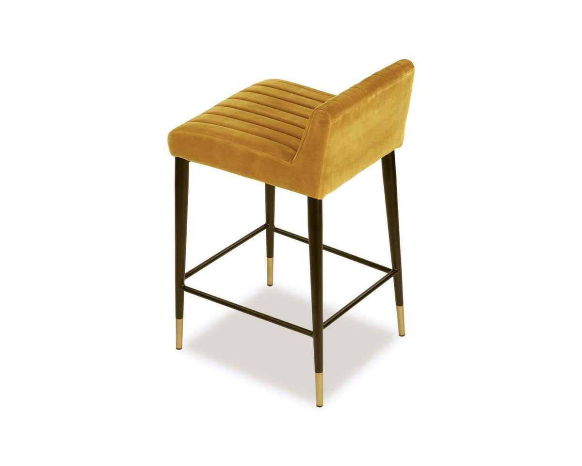 Coltrane Counter Stool - Gainsborough Ochre Velvet | OUTLET.