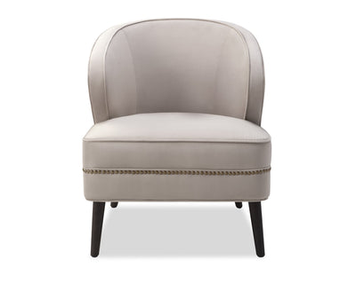 Liang & Eimil Living Lindsay Occasional Chair Limestone Velvet Fabric House of Isabella UK