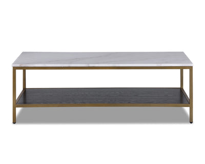 Liang & Eimil Living Max Coffee Table - White Marble With Cream Veins/Brass Paint-White Marble/Painted Brass House of Isabella UK