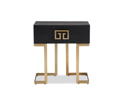 Liang & Eimil Sleeping Nobbu Bedside Table - Wenge Oak & Brushed Brass House of Isabella UK